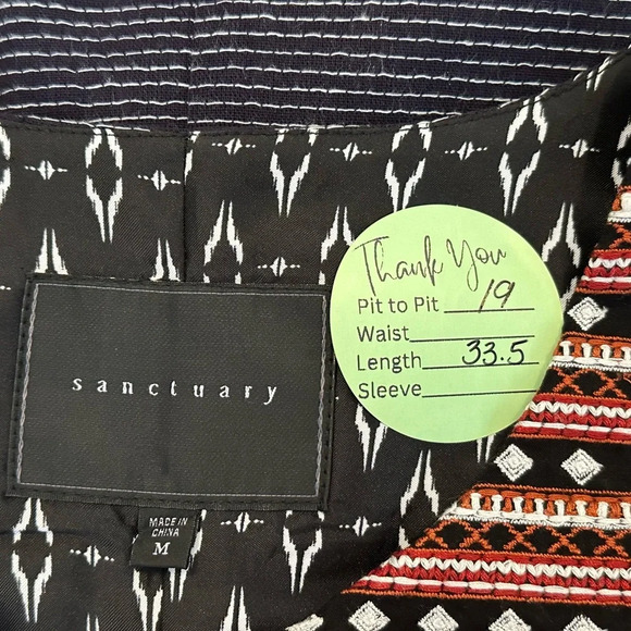 Sanctuary “Summer in the City” Colorblock Patchwork Tunic Vest Slits Open Front - Picture 6 of 7